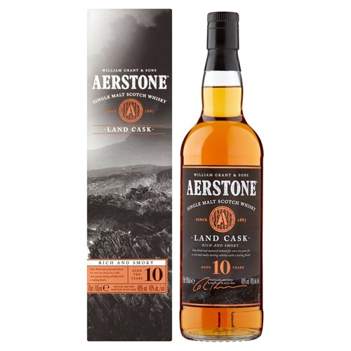 Aerstone Land Cask 10 Year Old Single Malt Scotch Whisky 70cl - Rich & Smoky Highland Peat